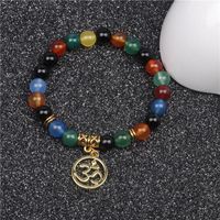 Chakra 8mm Natural Stone Bead Bracelet Colorful Chakra Agate Energy Yoga Buddha 3d Bracelet main image 5