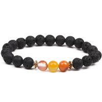 8mm Natural Line Agate Bracelet Colorful Seven Chakra Energy Yoga Beads Bracelet main image 4