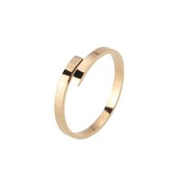 Couple Ring Simple Stainless Steel Geometric Smooth Ring Gold-plated 316l Jewelry main image 6