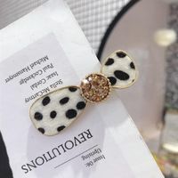 New Hair Accessories Horse Hair Leopard Pattern Inlaid Czech Diamond Super Flash Duckbill Clip Hairpin Female main image 6