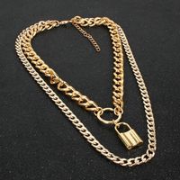 Simple Chain Necklace Female Summer Beach Lock Multi-layer Alloy Necklace Creative main image 3