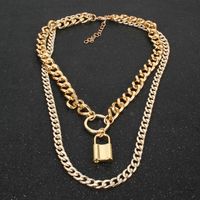 Simple Chain Necklace Female Summer Beach Lock Multi-layer Alloy Necklace Creative main image 4