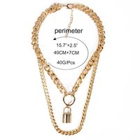 Simple Chain Necklace Female Summer Beach Lock Multi-layer Alloy Necklace Creative main image 6