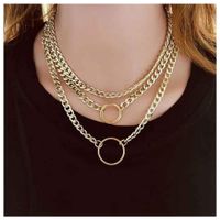 Necklace Female Exaggerated Geometric Circle Personality Simple Multi-layer main image 1