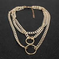 Necklace Female Exaggerated Geometric Circle Personality Simple Multi-layer main image 4