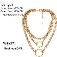 Necklace Female Exaggerated Geometric Circle Personality Simple Multi-layer main image 6