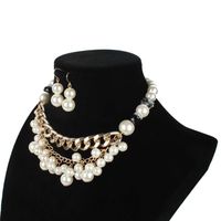 Collar Para Mujer Multicapa De Perlas De Imitación Tejidas A Mano Con Cadena De Clavícula main image 3