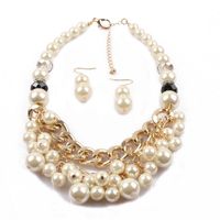 Collar Para Mujer Multicapa De Perlas De Imitación Tejidas A Mano Con Cadena De Clavícula main image 5