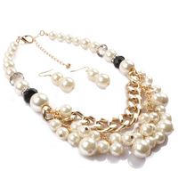 Collar Para Mujer Multicapa De Perlas De Imitación Tejidas A Mano Con Cadena De Clavícula main image 6