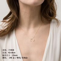 Stainless Steel Fashion Plating Moon No Inlay Necklace main image 3