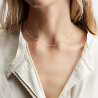 Collar Para Mujer De Cadena De Clavícula Simple Acero Inoxidable  Oro Rosa main image 1