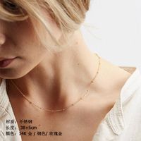 Clavicle Chain Simple Stainless Steel Necklace Female Rose Gold main image 3