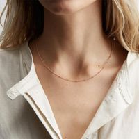 Collar Para Mujer De Cadena De Clavícula Simple Acero Inoxidable  Oro Rosa main image 4
