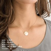 316l Necklace Multi-layer Stainless Steel Necklace Female Round Pendant main image 4