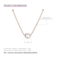 Simple Pearl Necklace Female Stainless Steel Gold-plated Clavicle Chain Necklace 316l Jewelry main image 5