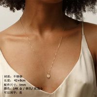 Multi-layer Stainless Steel Necklace Female Geometric Round Pendant 316l Jewelry main image 4