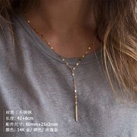 New Stainless Steel Chain Necklace Female Simple Gold-plated Clavicle Chain 316l Accessories main image 4