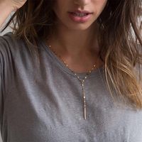 New Stainless Steel Chain Necklace Female Simple Gold-plated Clavicle Chain 316l Accessories main image 3
