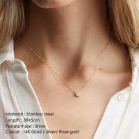 Stainless Steel 14K Gold Plated Inlaid Zircon Geometric Zircon Necklace main image 4
