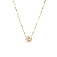 Stainless Steel 14K Gold Plated Inlaid Zircon Geometric Zircon Necklace main image 6