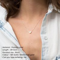 Fashion 316l Item Simple Round Pendant Female Stainless Steel Necklace main image 3