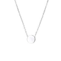 Fashion 316l Item Simple Round Pendant Female Stainless Steel Necklace main image 6