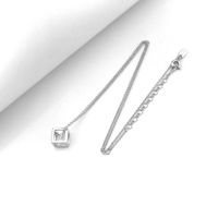 Necklace Earrings Two-piece Square Body Set With Zircon Pendant Jewelry main image 3