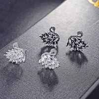 Fashion Crystal Swan Stud Earrings Swan Stud Earrings main image 6