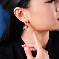 E9102304 Koreanische Mode S925 Silber Nadel Ohrringe Internet-promi-trend All-match-ohrringe Temperament Diamant Blumen Ohrringe main image 5