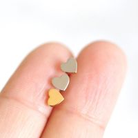 Heart-shaped Earrings Simple Stainless Steel Gold-plated Ladies Earrings 316l Accessories main image 4