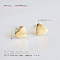 Heart-shaped Earrings Simple Stainless Steel Gold-plated Ladies Earrings 316l Accessories main image 5