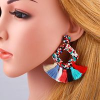 Jewelry Mizhu Tassel Earrings Female Geometric Diamond Stud Earrings main image 3
