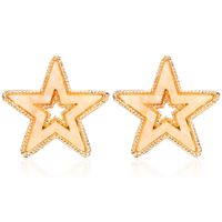 Retro Ear Jewelry Pentagram Star Acetate Plate Fashion Simple Earrings main image 4