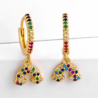 Micro-inlaid Zircon Rainbow Earrings Female Small Earrings main image 3