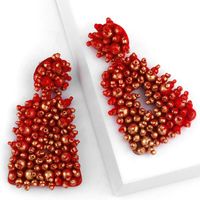 New Metallic Beige Beads Earrings Earrings Female main image 6