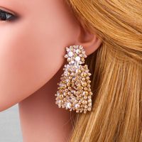 New Metallic Beige Beads Earrings Earrings Female main image 3