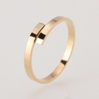 Emanco Offener Paar Ring Einfacher Geometrischer Glänzendes Edelstahl Ring Koreanischer Vergoldeter Titan Stahl Ring sku image 2