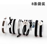 Hair Rope Hair Accessories Tie Hair Ponytail Rubber Band Sweet Head Rope Hair Ring 8 Piece Suit sku image 1