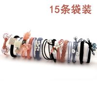 Hair Accessory Hair Ponytail Rubber Band Sweet Head Rope Hair Ring 15 Piece Suit sku image 1