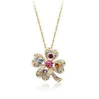 Fresh And Lovely Flower Crystal Necklace Sweet Girl Raw Accessories sku image 1