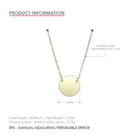 Stainless Steel Round Necklace Geometric Pendant Clavicle Chain sku image 2
