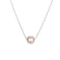 Simple Pearl Necklace Female Stainless Steel Gold-plated Clavicle Chain Necklace 316l Jewelry sku image 1