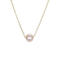 Simple Pearl Necklace Female Stainless Steel Gold-plated Clavicle Chain Necklace 316l Jewelry sku image 2