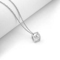 Necklace Earrings Two-piece Square Body Set With Zircon Pendant Jewelry sku image 5