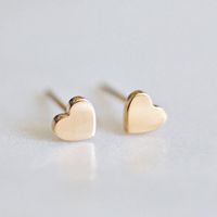 Heart-shaped Earrings Simple Stainless Steel Gold-plated Ladies Earrings 316l Accessories sku image 3