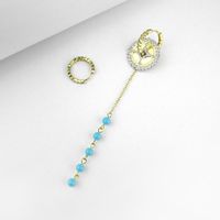 New Asymmetric Disc Earrings Gold Turquoise Earrings Fashion Earrings Female sku image 1