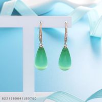 Nouvelle Japonais Et Coréen De Mode All-correspondant Opale Boucles D'oreilles Gouttes Pour Les Oreilles Or-plaqué Alliage Ornement Vêtements Filles Cadeau En Gros sku image 3