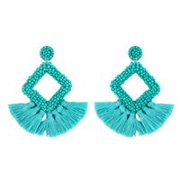 Jewelry Mizhu Tassel Earrings Female Geometric Diamond Stud Earrings sku image 4