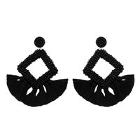 Jewelry Mizhu Tassel Earrings Female Geometric Diamond Stud Earrings sku image 5
