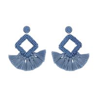 Jewelry Mizhu Tassel Earrings Female Geometric Diamond Stud Earrings sku image 7